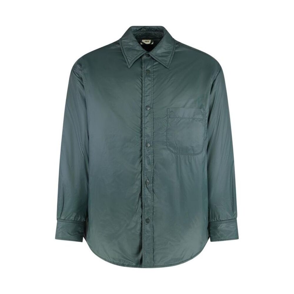 AUTRY Quilted Button-Up Shirt Jacket Men GREEN Shirts